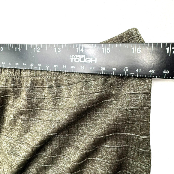 CHICOS 3 Women XL 2 Piece Pantsuit Set Olive Green Textured Squares Jacket Pants - Picture 10 of 12